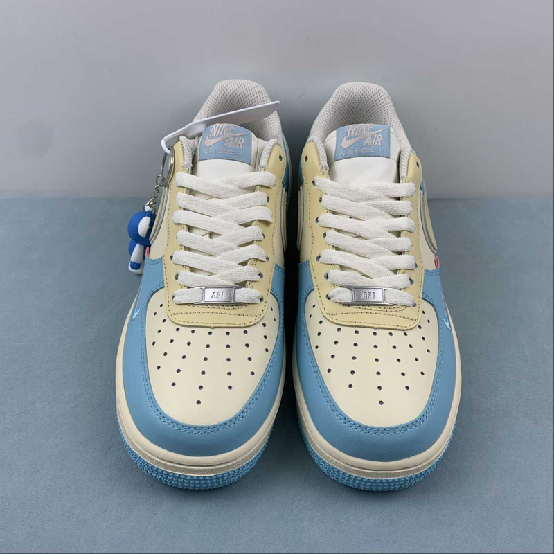 Air Force Nail Art White Blue