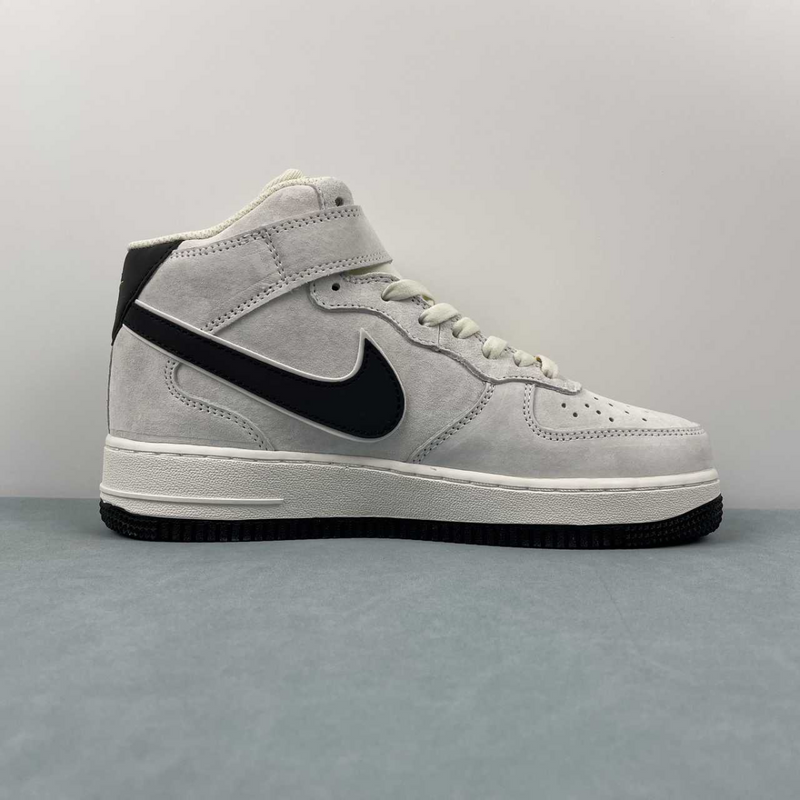 Air Force Mid Suede Light Grey Silver Gold