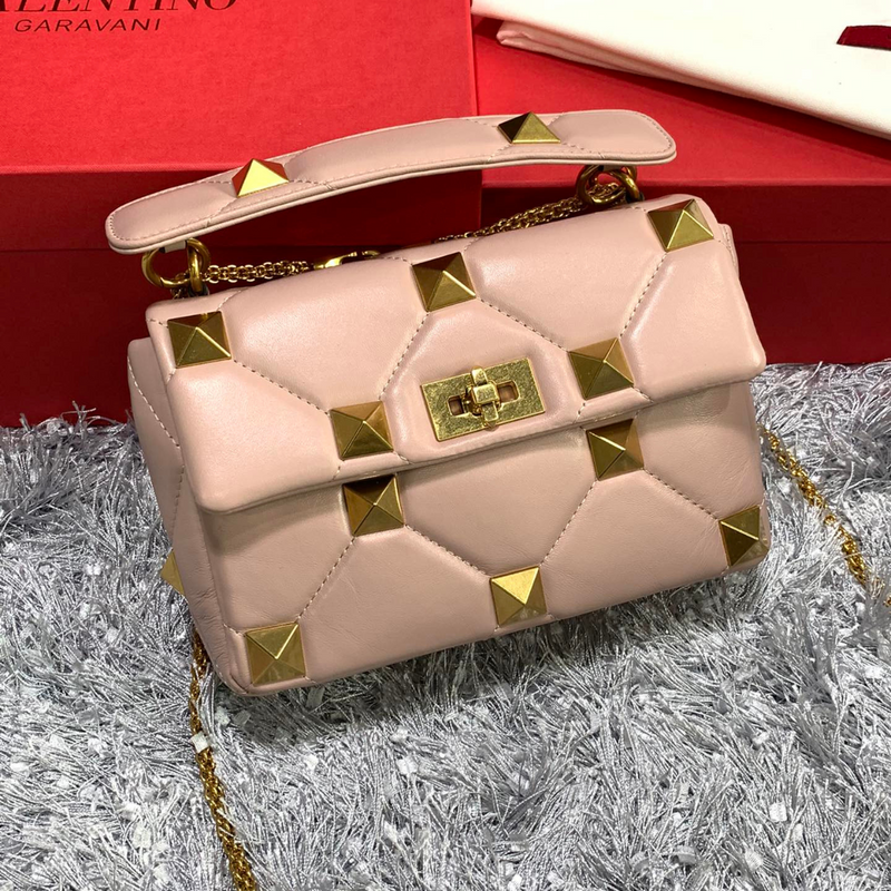 Valentino Garavani Roman Stud Shoulder Bag Beige