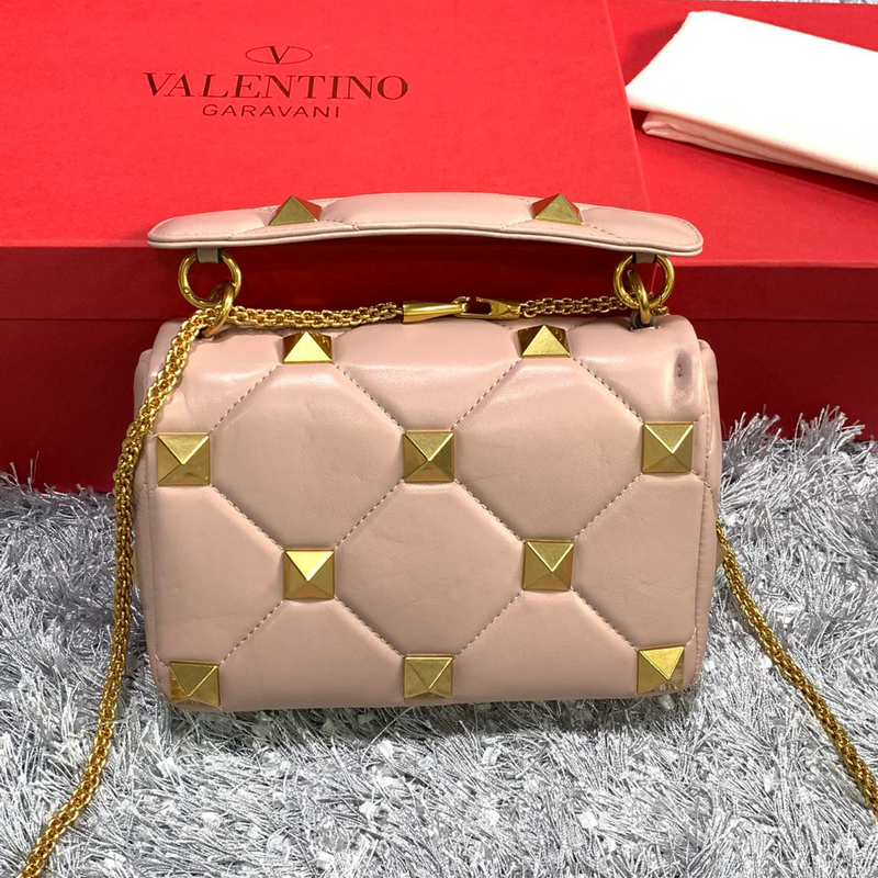 Valentino Garavani Roman Stud Shoulder Bag Beige