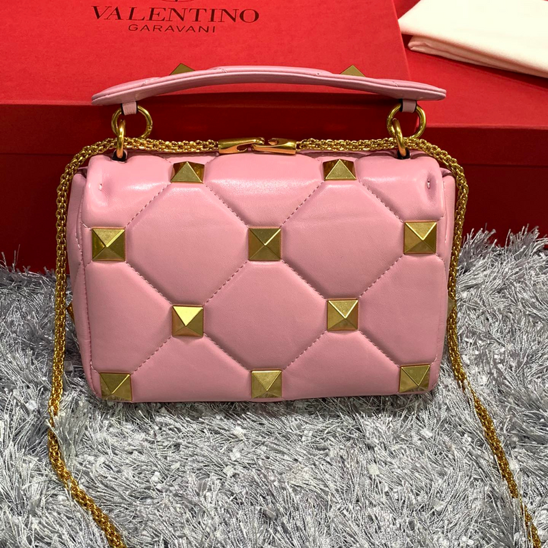 Valentino Garavani Roman Stud Shoulder Bag Light Pink