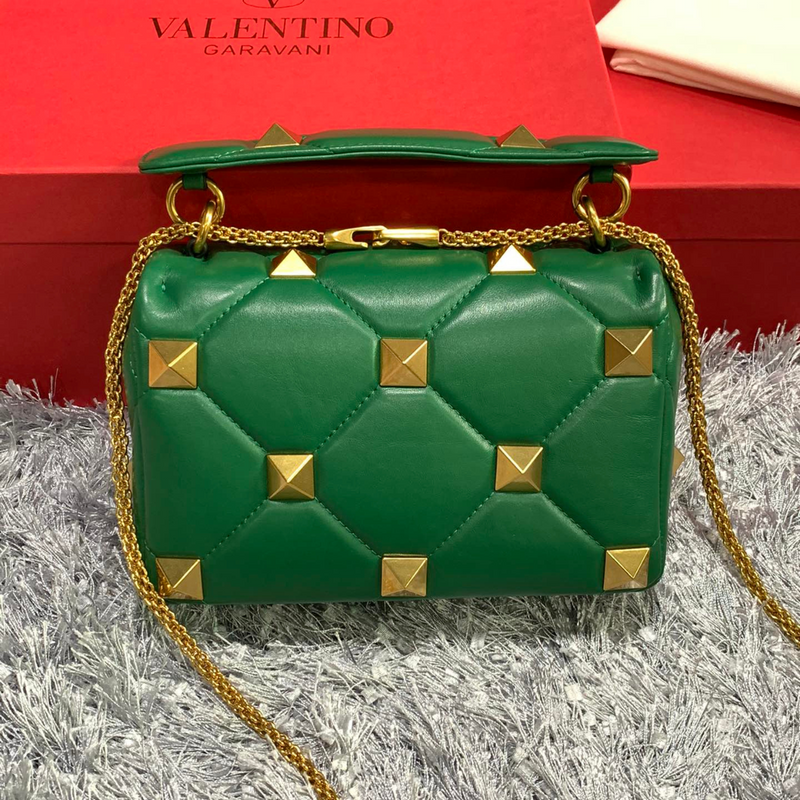 Valentino Garavani Roman Stud Shoulder Bag Green