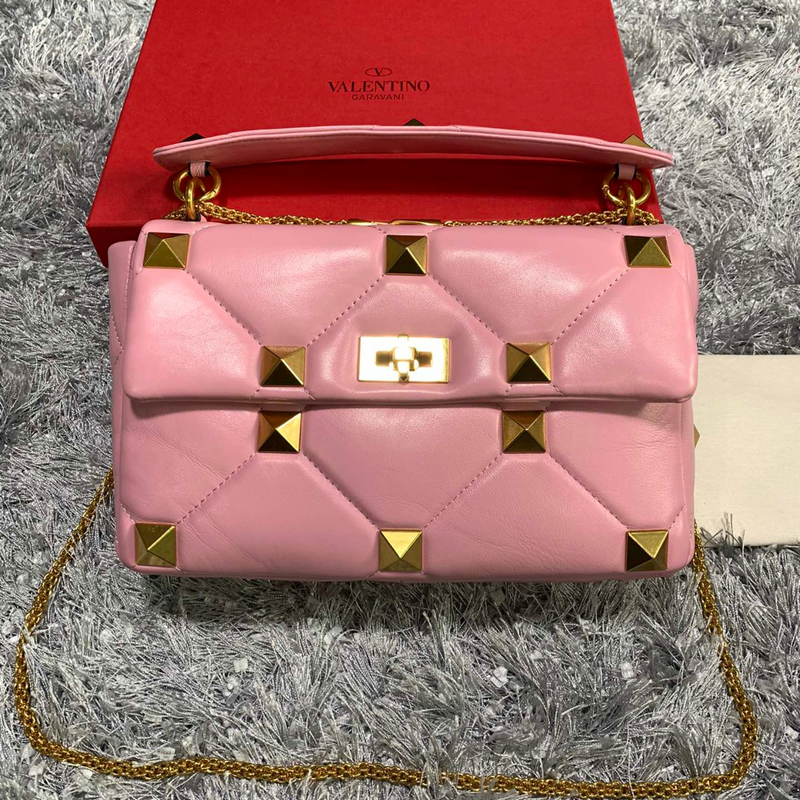 Valentino Garavani Roman Stud Shoulder Bag Light Pink