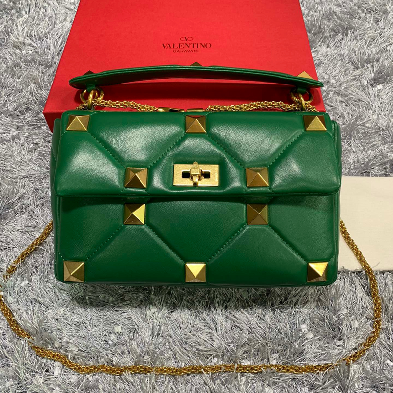 Valentino Garavani Roman Stud Shoulder Bag Green