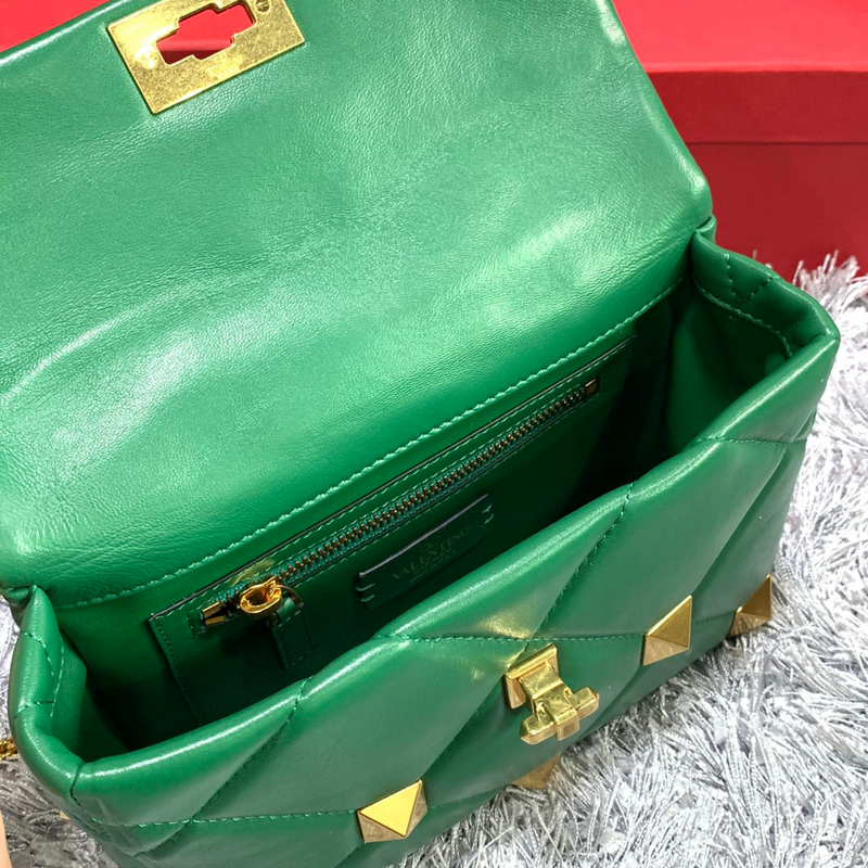 Valentino Garavani Roman Stud Shoulder Bag Green