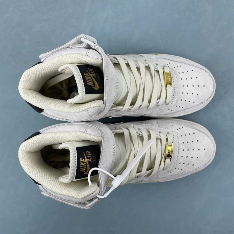 Air Force Mid Suede Light Grey Silver Gold